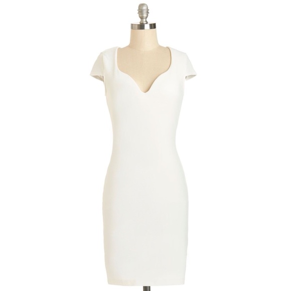 white cap sleeve midi dress